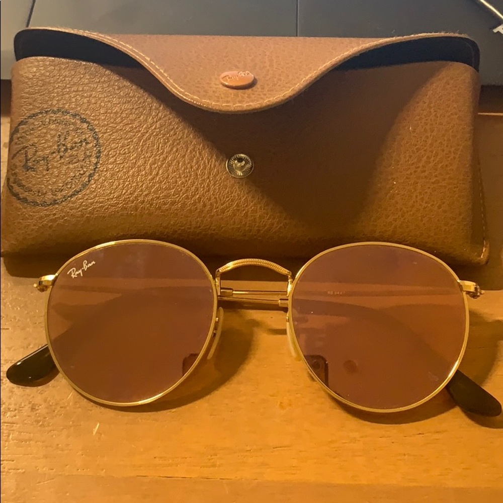 Ray ban round flat sunglasses in copper